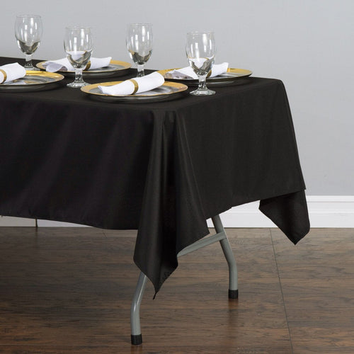 Bargain 60 X 126 in. Rectangular Polyester Tablecloth Black