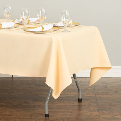 Bargain 60 X 126 In. Rectangular Polyester Tablecloth Peach