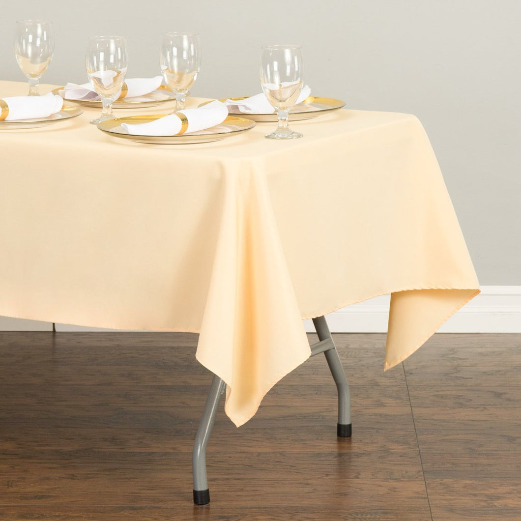 Bargain 60 X 126 In. Rectangular Polyester Tablecloth Peach