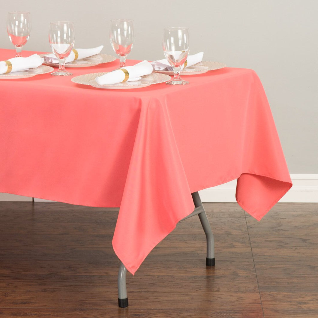 60 X 126 in. Rectangular Polyester Tablecloth Coral