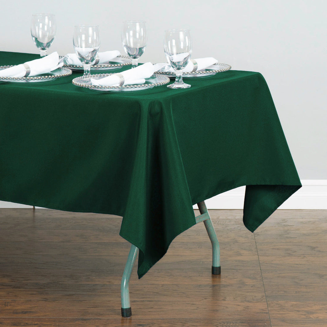 Bargain 60 X 126 In. Rectangular Polyester Tablecloth Hunter Green