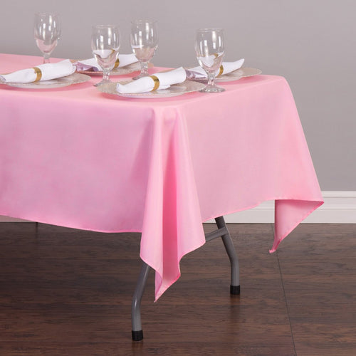 Bargain 60 X 102 In. Rectangular Polyester Tablecloth Pink