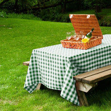 Load image into Gallery viewer, 60 x 126 in. Rectangular Polyester Tablecloth Green White Checkered
