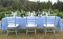 Load image into Gallery viewer, 60 x 126 in. Rectangular Polyester Tablecloth Blue White Checkered
