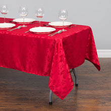 Load image into Gallery viewer, 60 X 102 in. Rectangular Falling Lilies Damask Tablecloth Royal Blue
