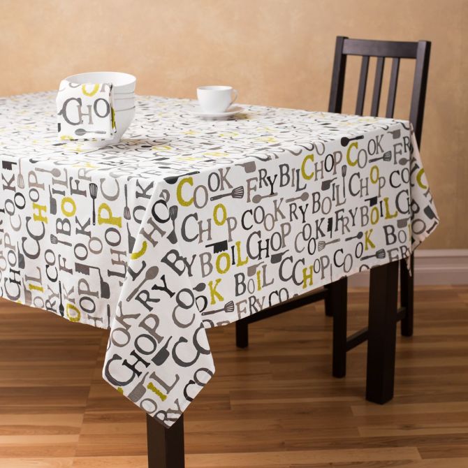 60 X 126 in. Rectangular Chef Print Cotton Tablecloth