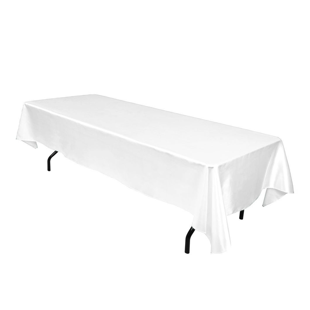 Bargain 60 X 126 In. Rectangular Satin Tablecloth White
