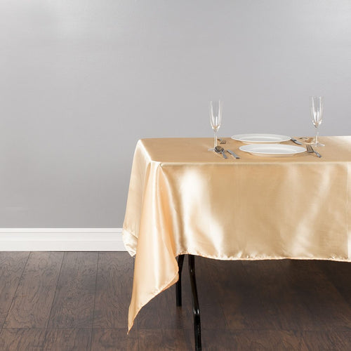 60 x 126 in. Rectangular Satin Tablecloth Cantaloupe
