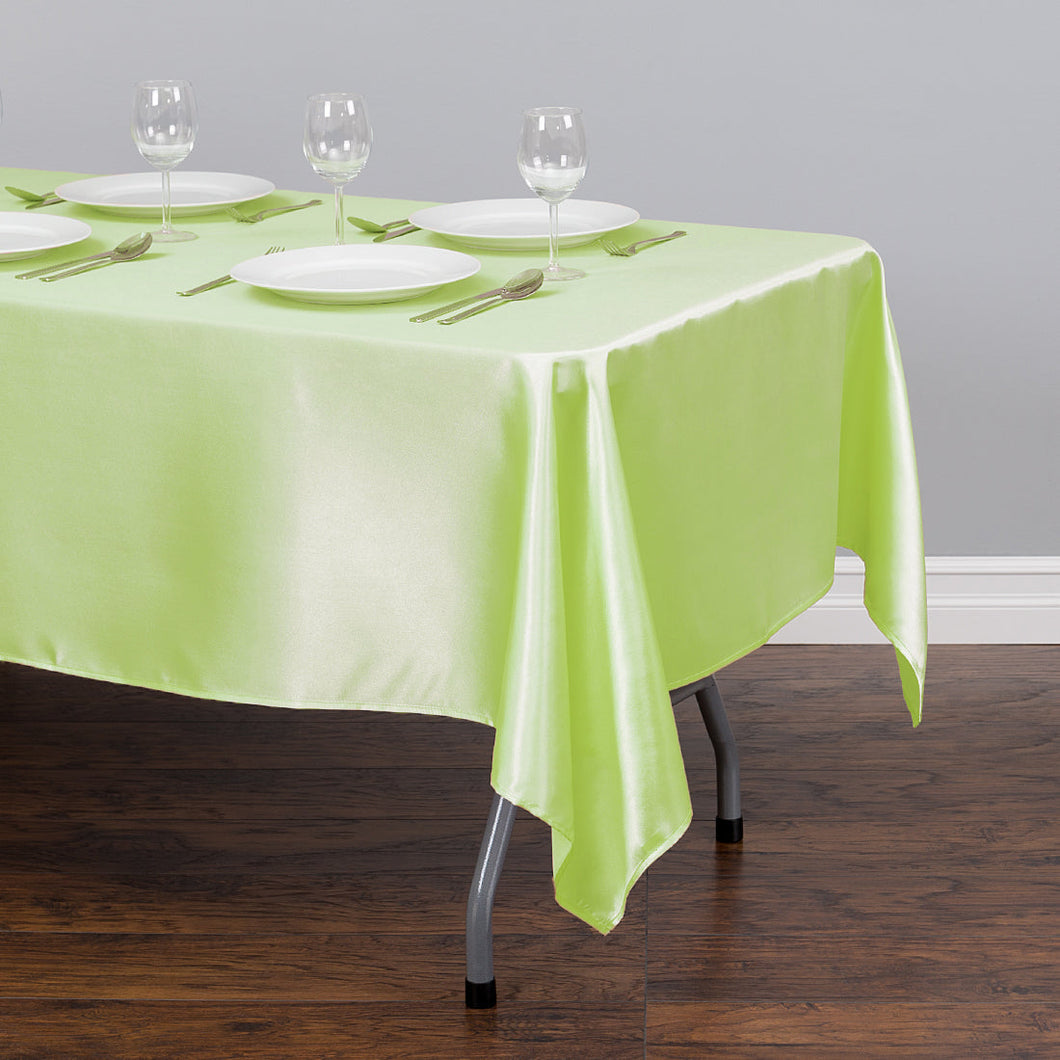 60 X 126 in. Rectangular Satin Tablecloth Tea Green