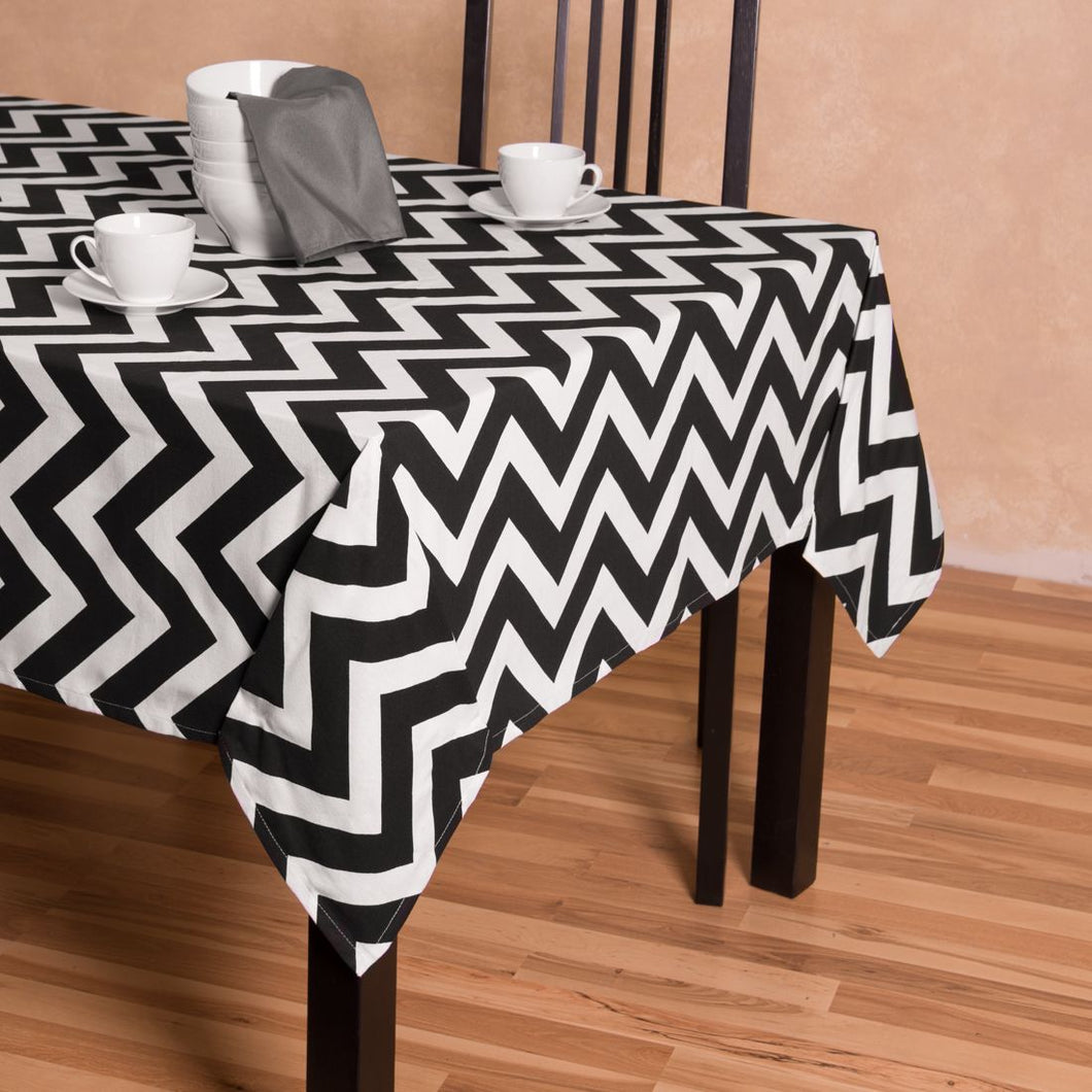 60 x 84 in. Rectangular Chevron Cotton Tablecloth