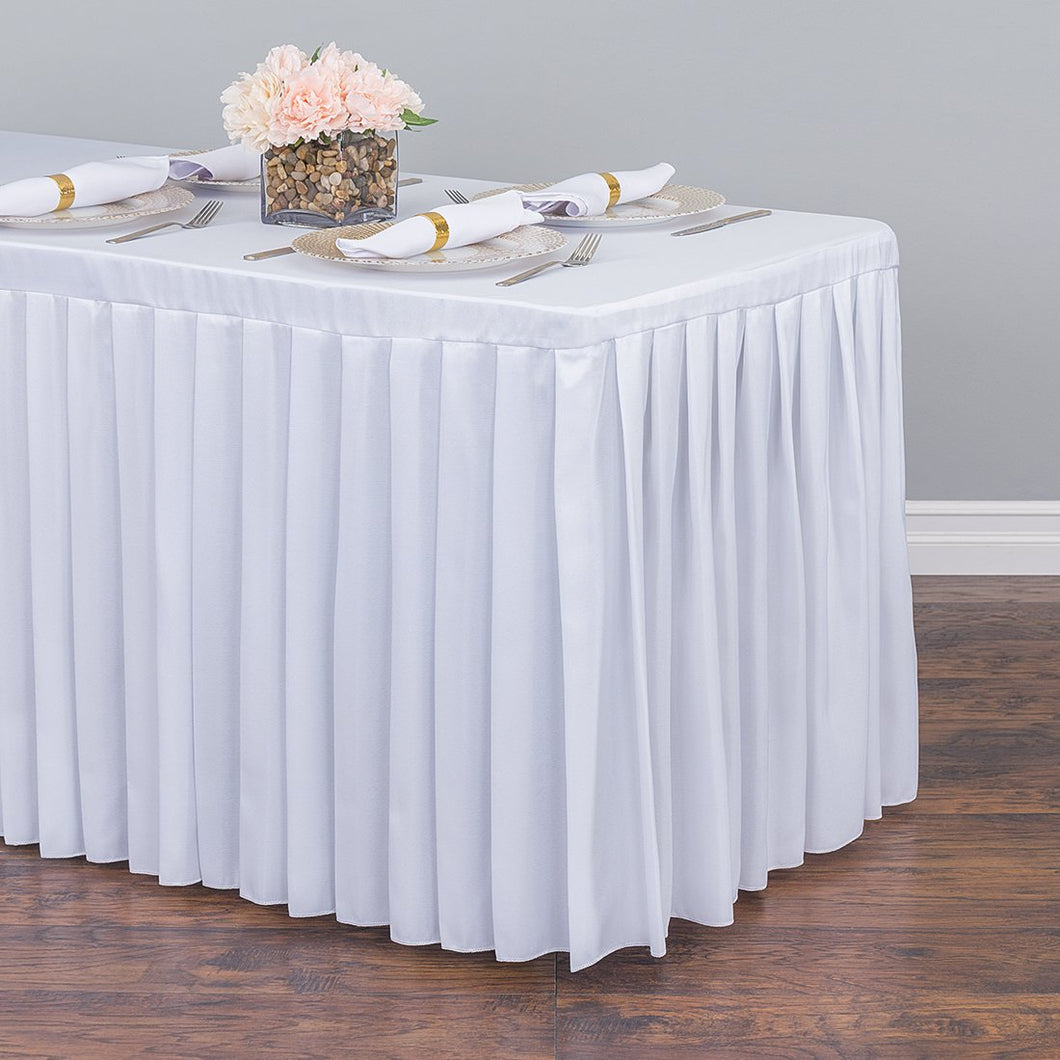 Bargain 6 ft. Fitted Table Skirt White