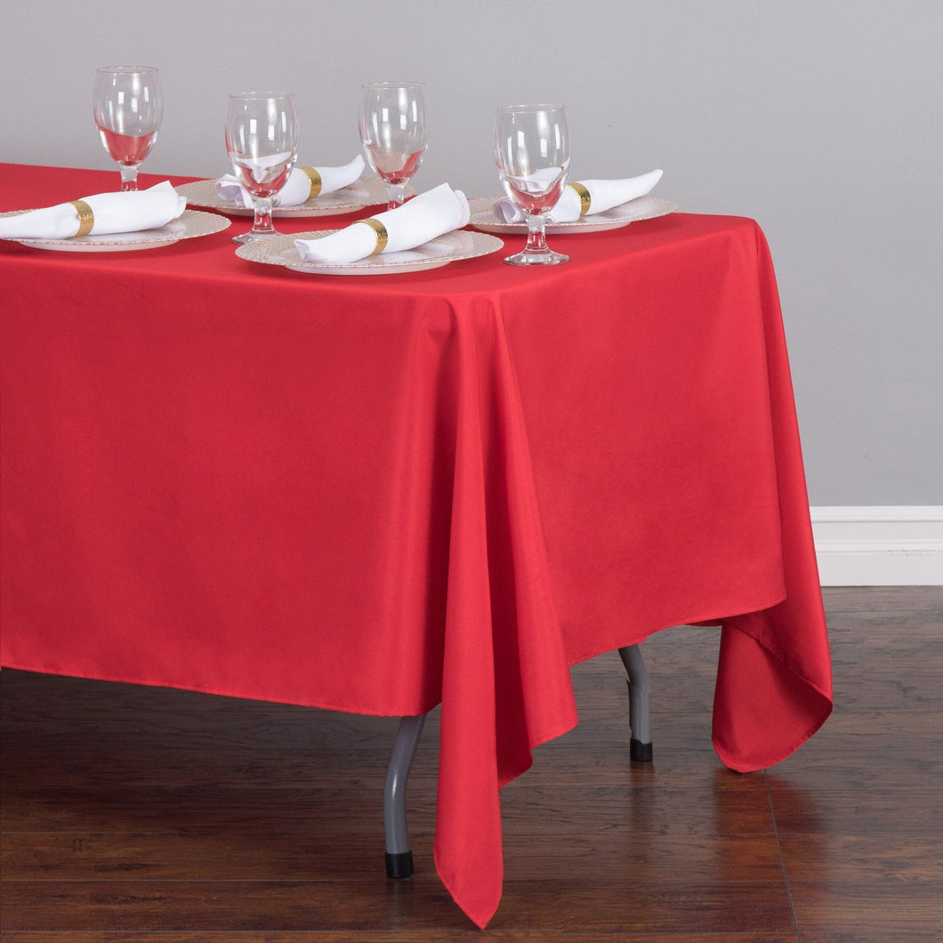 Bargain 70 X 120 In. Rectangular Polyester Tablecloth Red