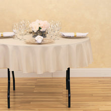 Load image into Gallery viewer, 70 in. Round Polyester Tablecloth Beige
