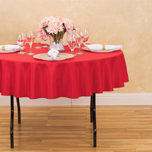 Load image into Gallery viewer, 70 in. Round Polyester Tablecloth Red
