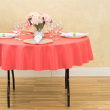 Load image into Gallery viewer, 70 in. Round Polyester Tablecloth Coral
