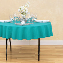 Load image into Gallery viewer, 70 in. Round Polyester Tablecloth Turquoise
