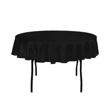 Load image into Gallery viewer, 70 in. Round Satin Tablecloth Black
