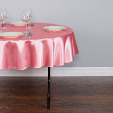 Load image into Gallery viewer, 70 in. Round Satin Tablecloth Strawberry Ice
