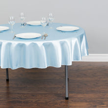 Load image into Gallery viewer, 70 in. Round Satin Tablecloth Baby Blue
