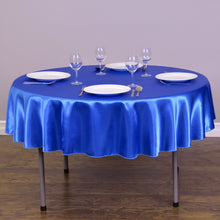 Load image into Gallery viewer, 70 in. Round Satin Tablecloth Royal Blue

