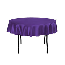 Load image into Gallery viewer, 70 in. Round Satin Tablecloth Purple

