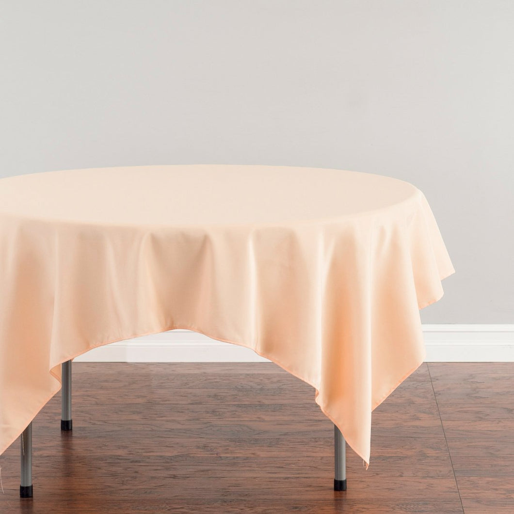 Bargain 70 in. Square Polyester Tablecloth Peach