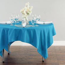 Load image into Gallery viewer, 70 in. Square Polyester Tablecloth Turquoise
