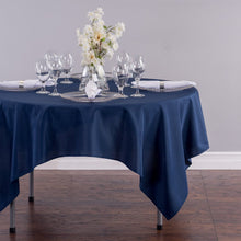 Load image into Gallery viewer, 70 in. Square Polyester Tablecloth Navy Blue
