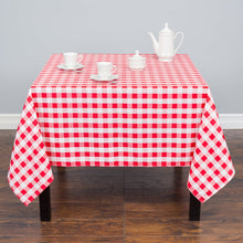 Load image into Gallery viewer, 70 in. Square Polyester Tablecloth Red and White Checkered
