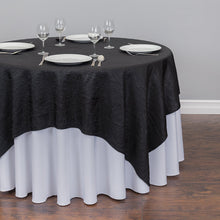 Load image into Gallery viewer, 72 in. Square Crinkle Taffeta Overlay Black
