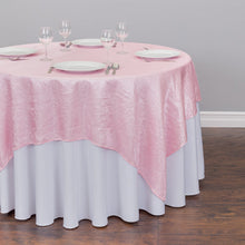 Load image into Gallery viewer, 72 in. Square Crinkle Taffeta Overlay Pink
