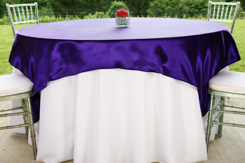 72 in. Square Satin Overlay Purple