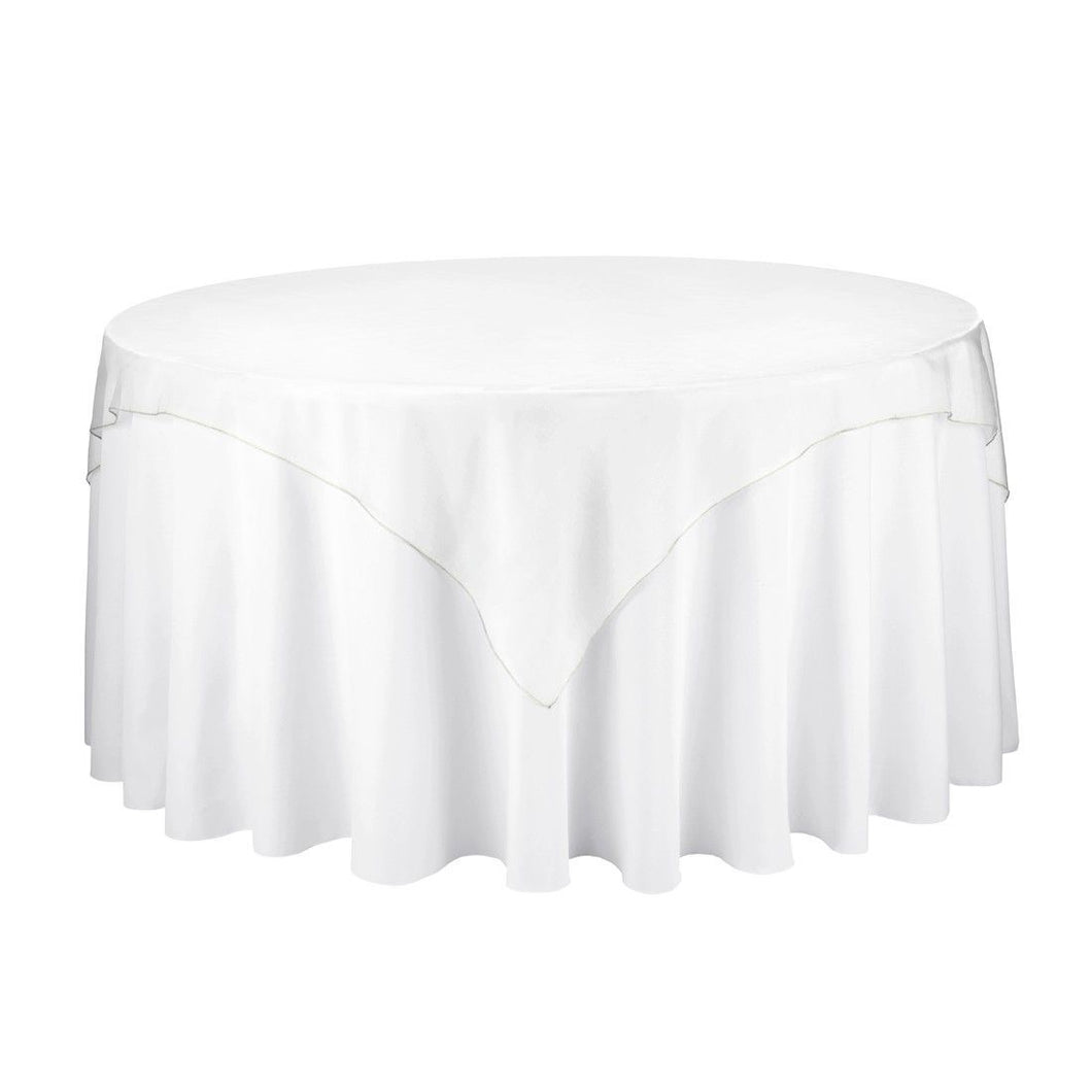 Bargain 72 in. Square Organza Overlay White