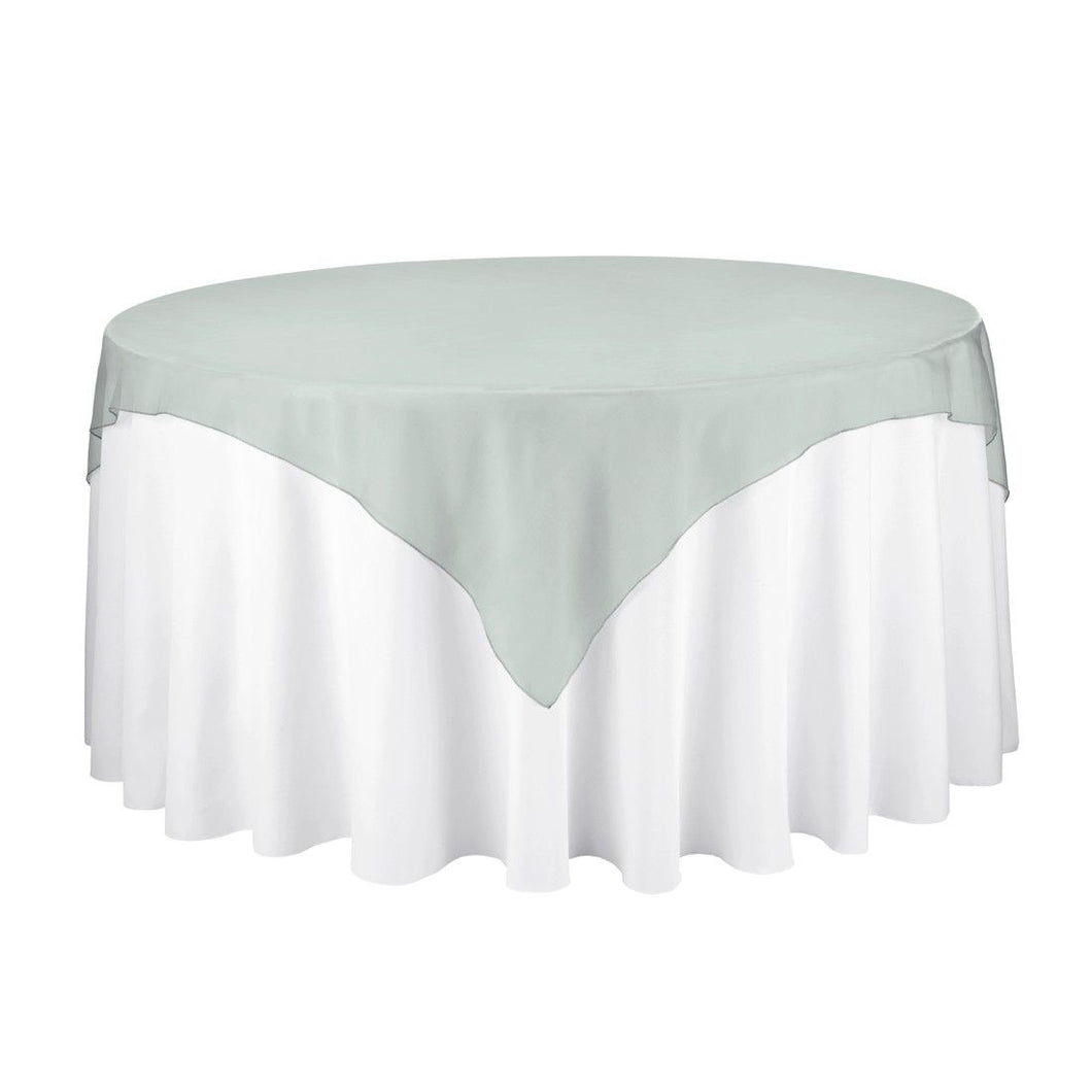 Bargain 60 in. Square Organza Overlay Hunter Green