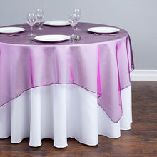 Load image into Gallery viewer, 72 in. Square Organza Overlay Purple Wine
