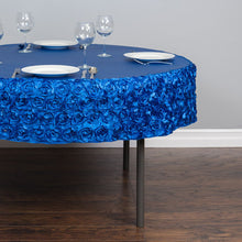 Load image into Gallery viewer, 72 in. Round Rosette Satin Table Cover (12 Colors)
