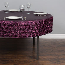 Load image into Gallery viewer, 72 in. Round Rosette Satin Table Cover (12 Colors)
