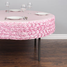 Load image into Gallery viewer, 72 in. Round Rosette Satin Table Cover (12 Colors)
