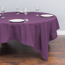 Load image into Gallery viewer, 85 in. Square Cotton-Feel Tablecloth Eggplant
