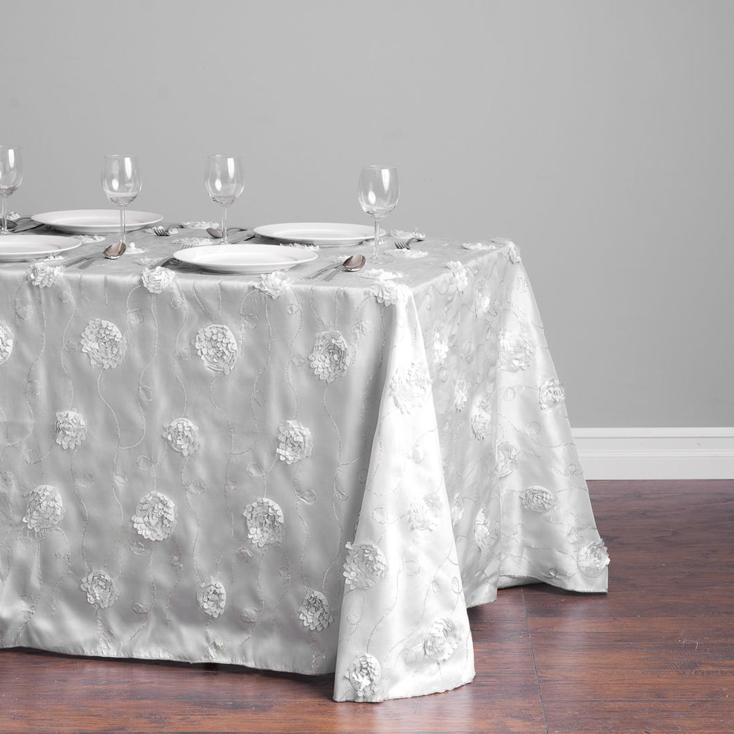 88 X 130 in. Rectangular Rosette Sequin Tablecloth (3 Colors)