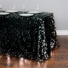 Load image into Gallery viewer, 88 X 130 in. Rectangular Payette Sequin Tablecloth Black
