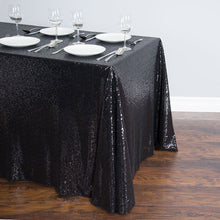 Load image into Gallery viewer, 88 X 154 in. Rectangular Sequin Tablecloth Black
