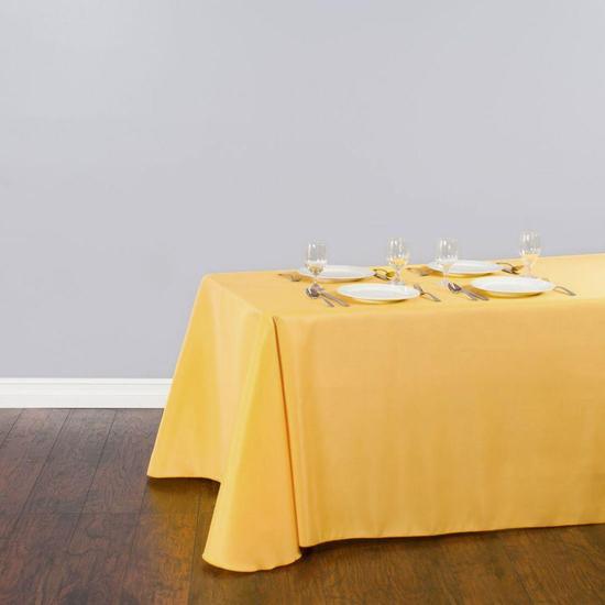 Bargain 90 X 132 In. Rectangular Polyester Tablecloth Gold