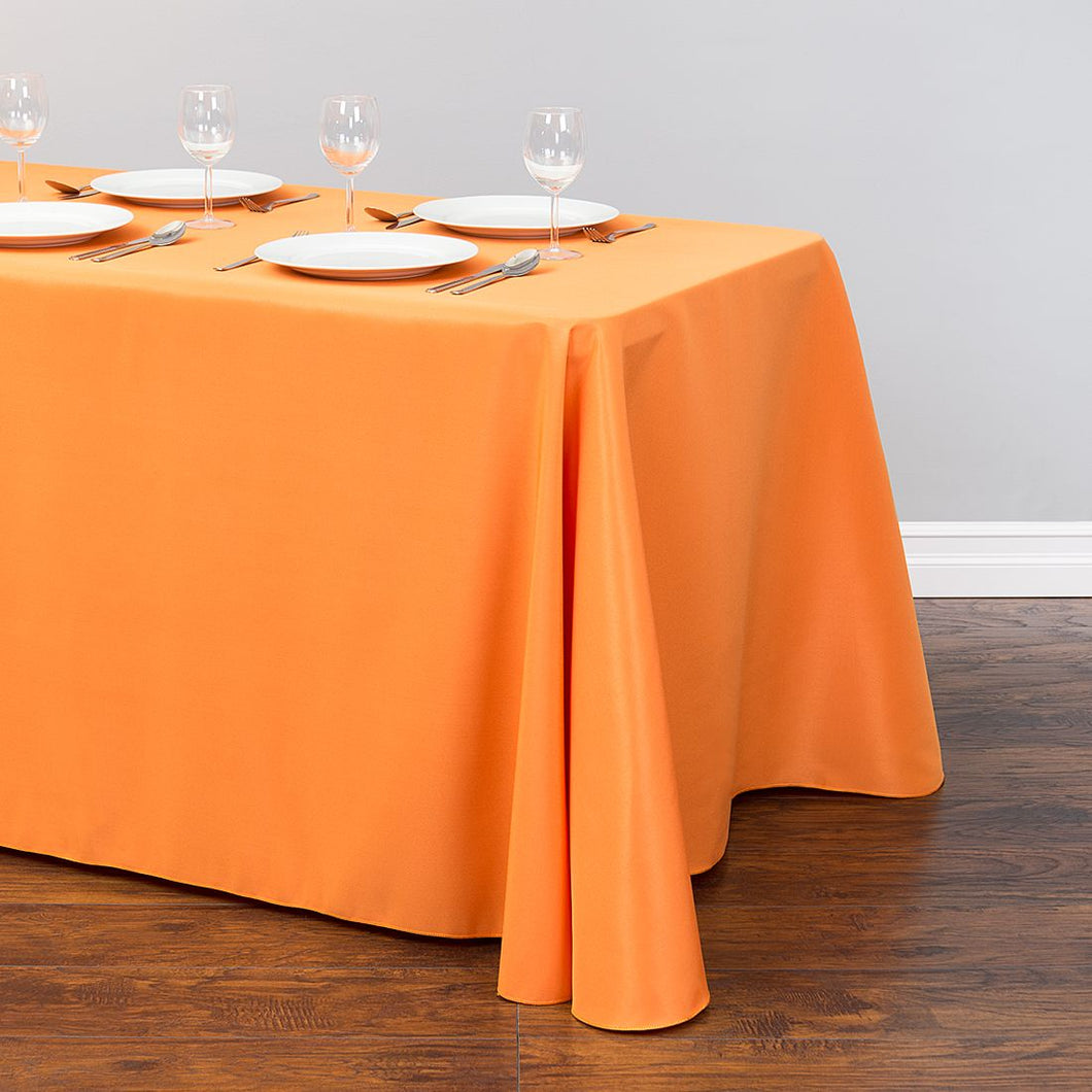 Bargain 90 X 132 In. Rectangular Polyester Tablecloth Orange