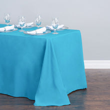 Load image into Gallery viewer, 90 x 132 in. Rectangular Polyester Tablecloth Turquoise
