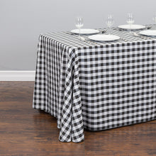 Load image into Gallery viewer, 90 x 132 in. Rectangular Polyester Tablecloth Black &amp; White Checkered
