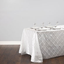 Load image into Gallery viewer, 90 X 132 in. Rectangular Pintuck Tablecloth White
