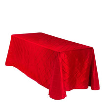 Load image into Gallery viewer, 90 X 132 in. Rectangular Pintuck Tablecloth Red
