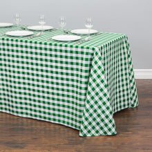 Load image into Gallery viewer, 90 x 156 in. Rectangular Polyester Tablecloth Blue &amp; White Checkered
