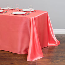Load image into Gallery viewer, 90 x 156 in. Rectangular Satin Tablecloth Coral
